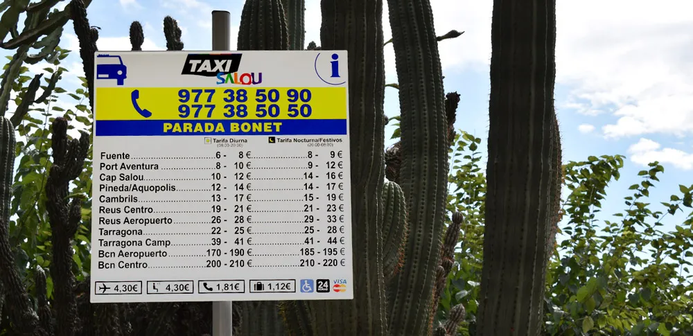 Precios y tarifas taxis de Salou.