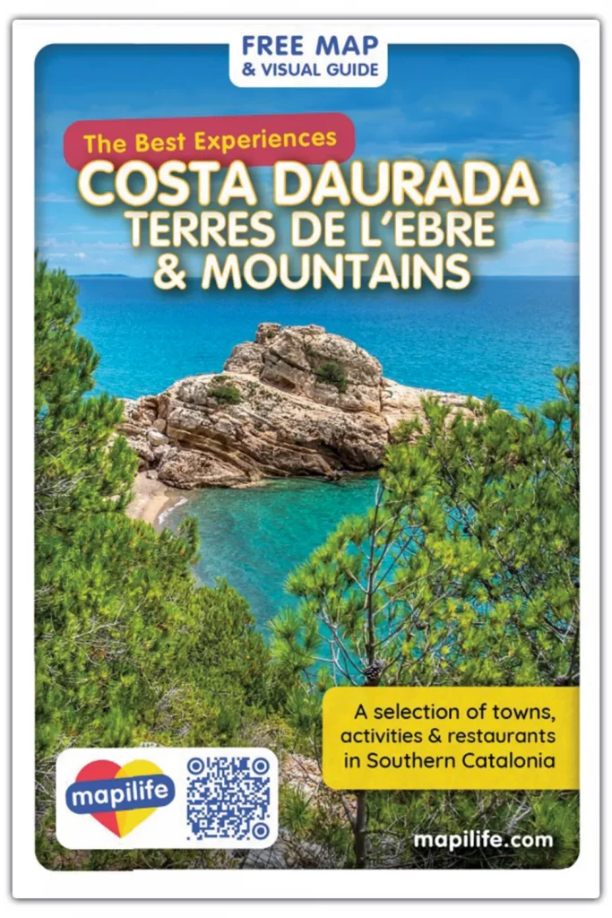 Cover of the Mapilife Costa Daurada guide, with Torn beach in l'Hospitalet de l'Infant.
