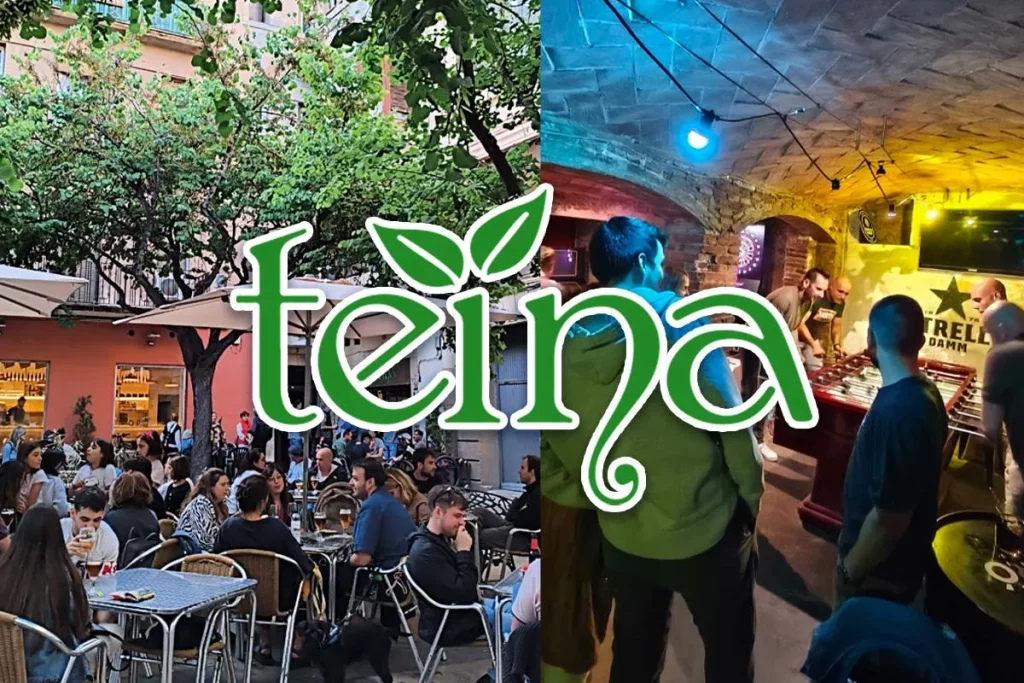 Terrassa, soterrani i logo de Teina de Reus.