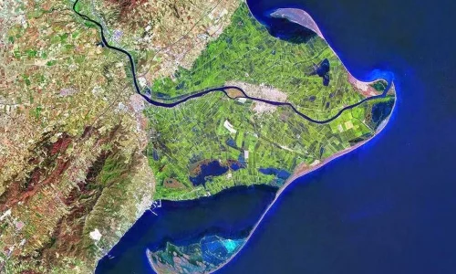 Imatge aèria del Delta de l'Ebre