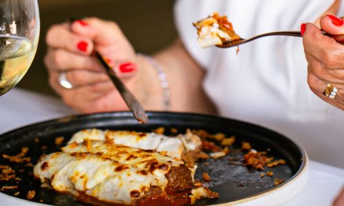 Plat de canelons del restaurant Castillo de Javier de Salou